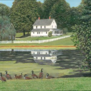 Geese At Hawley Pond - Original Canvas